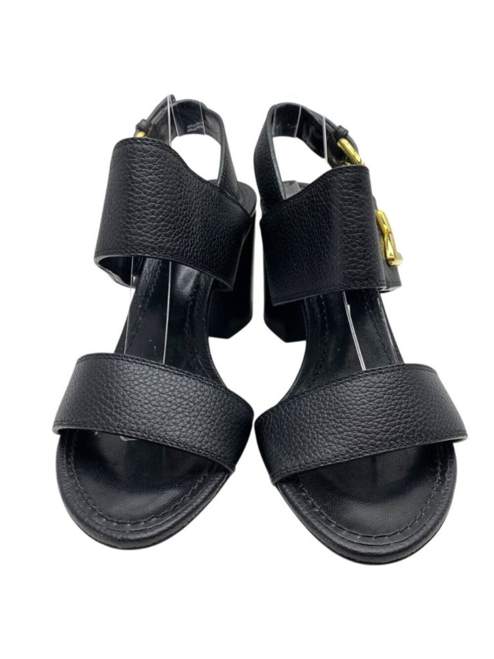 Louis Vuitton Horizon Line Sandals LV Logo Gold Black Leather 34.5 ): Sophistica - Picture 2 of 10